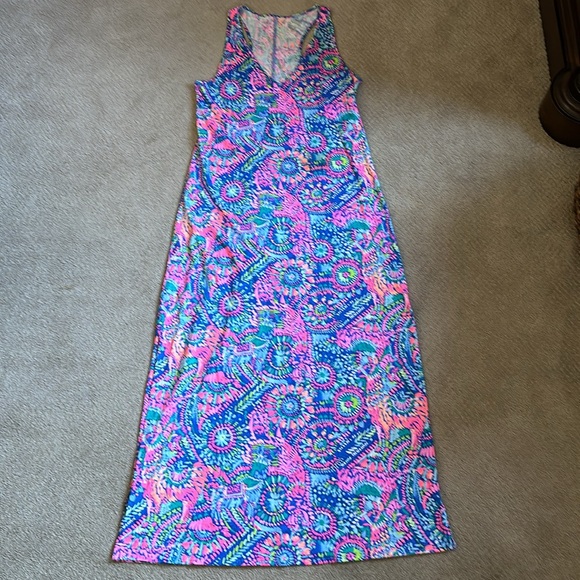 LILLY PULITZER No Prob Llama Kerri Maxi Dress Pima Cotton - Picture 2 of 10